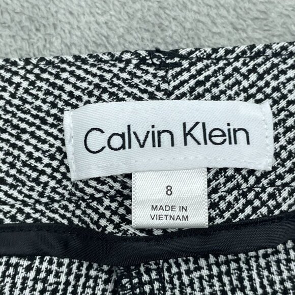 Calvin Klein Womens Size 8 Black & White Slim Fit Pants a0258 - Picture 6 of 9